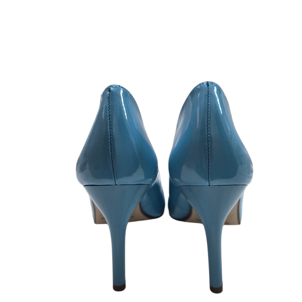 DELICIOUS Patent 4" Stiletto Heel Classic Pointed Toe Pumps Sz 8 Blue VTG NEW - Picture 11 of 16